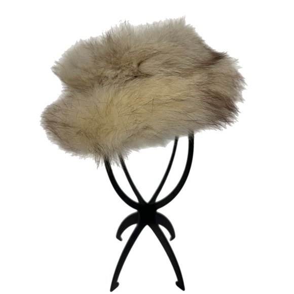Hiki By New Wadley Womens One Size Round Pillbox Style Hat Unknown Fur Vintage